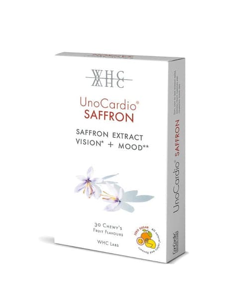 UnoCardio Saffron - 30 Drageias Mastigáveis - WHC Labs
