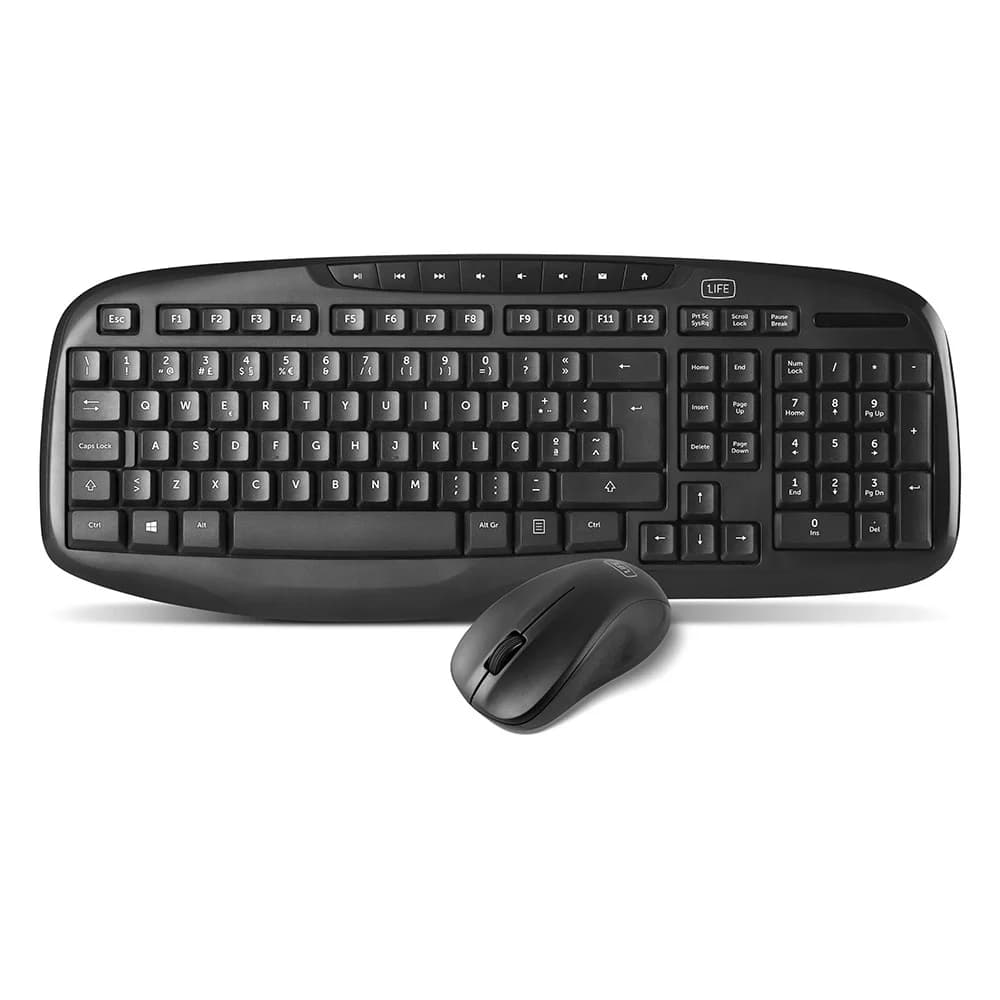 Teclado 1Life Wireless Keyboard + Optical Mouse Kit