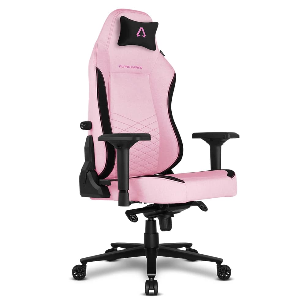 Cadeira Gaming Alpha Gamer Alegra V2 Fabric Rosa/Preta