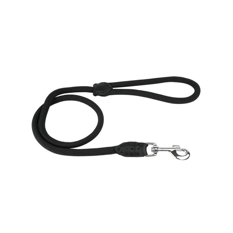 Correa redonda en nylon negro mosquetón 1x120cm