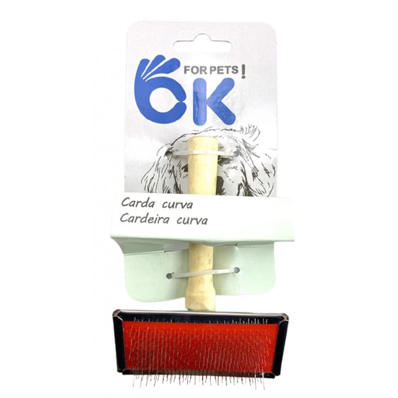 Carda curva con mango de madera