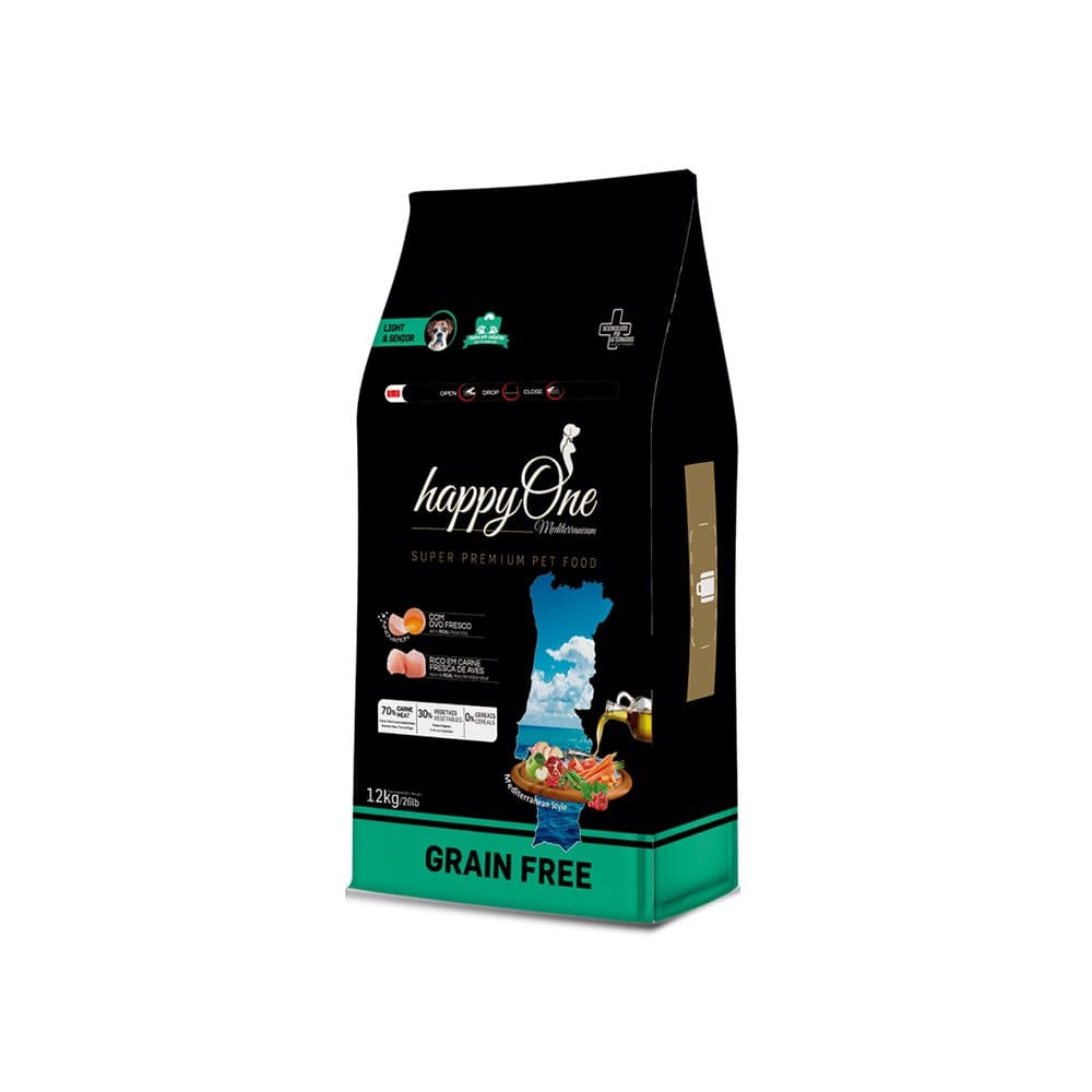 HappyOne Mediterraneum Light &amp; Sénior 12 Kg