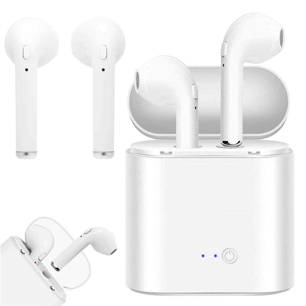 AURICULARES BLUETOOTH SEM FIOS COM POWERBANK BRANCOS
