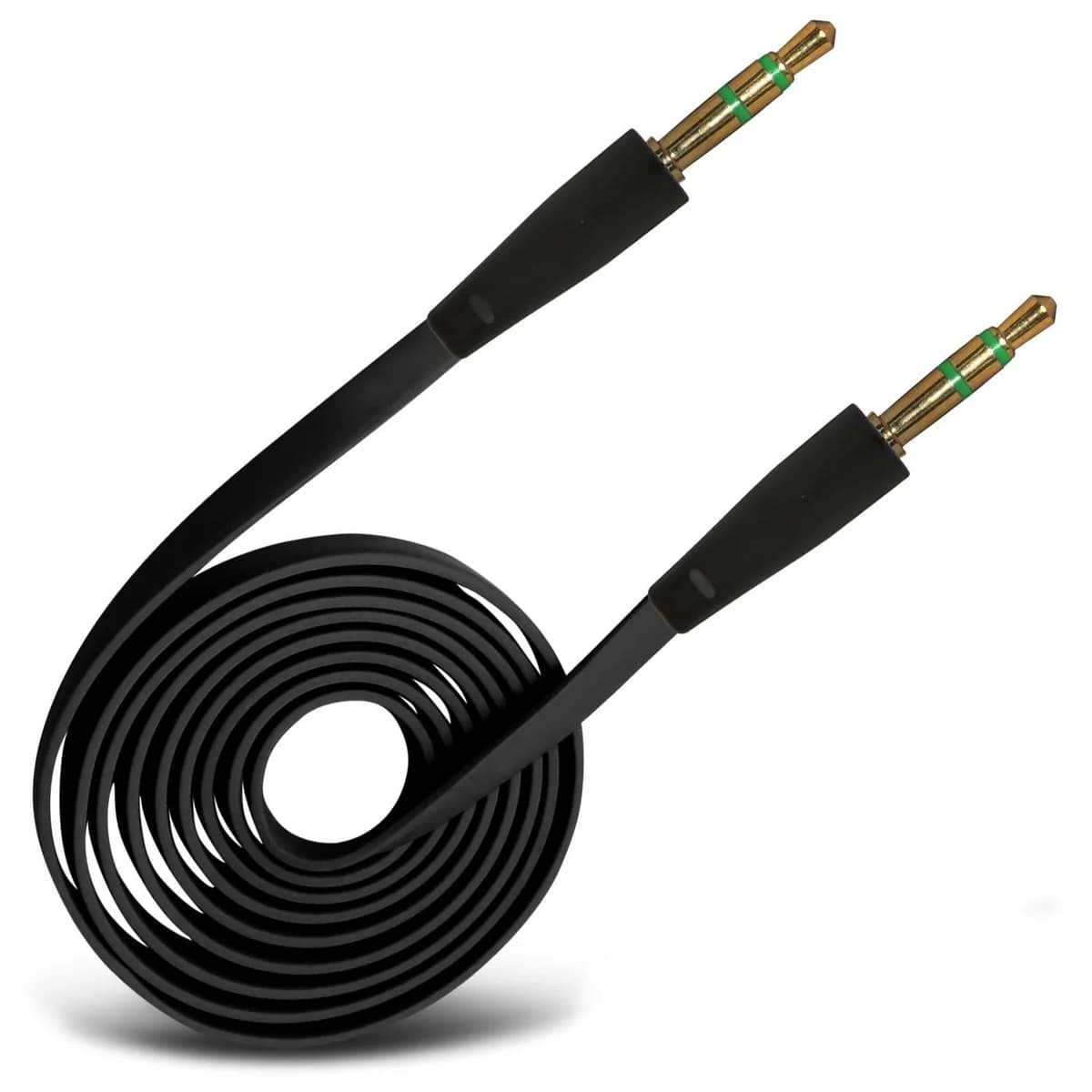Cabo Jack 3,5mm Macho Flat (1M) (Preto) - Multi4you®