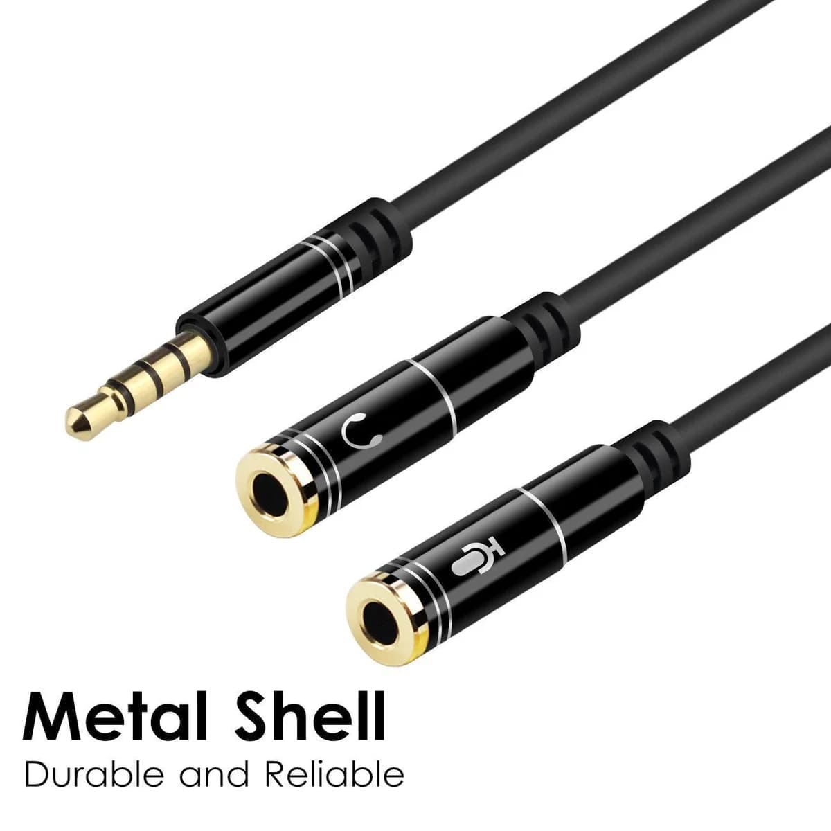 Multi4you Cabo Jack 3,5mm Macho para 2 Fêmeas para Microfone / Headphone Black - MS004674