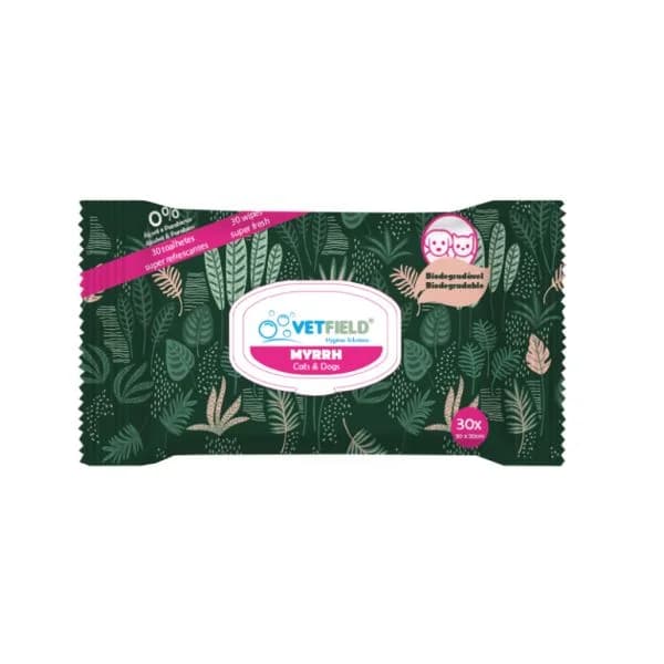 VetField Toalhitas Biodegradáveis Mirra 30 Toalhitas