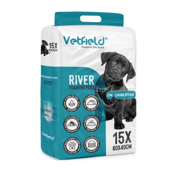 VetField River Tapetes Higiénicos para Cão 15 Unidades 60x40 cm