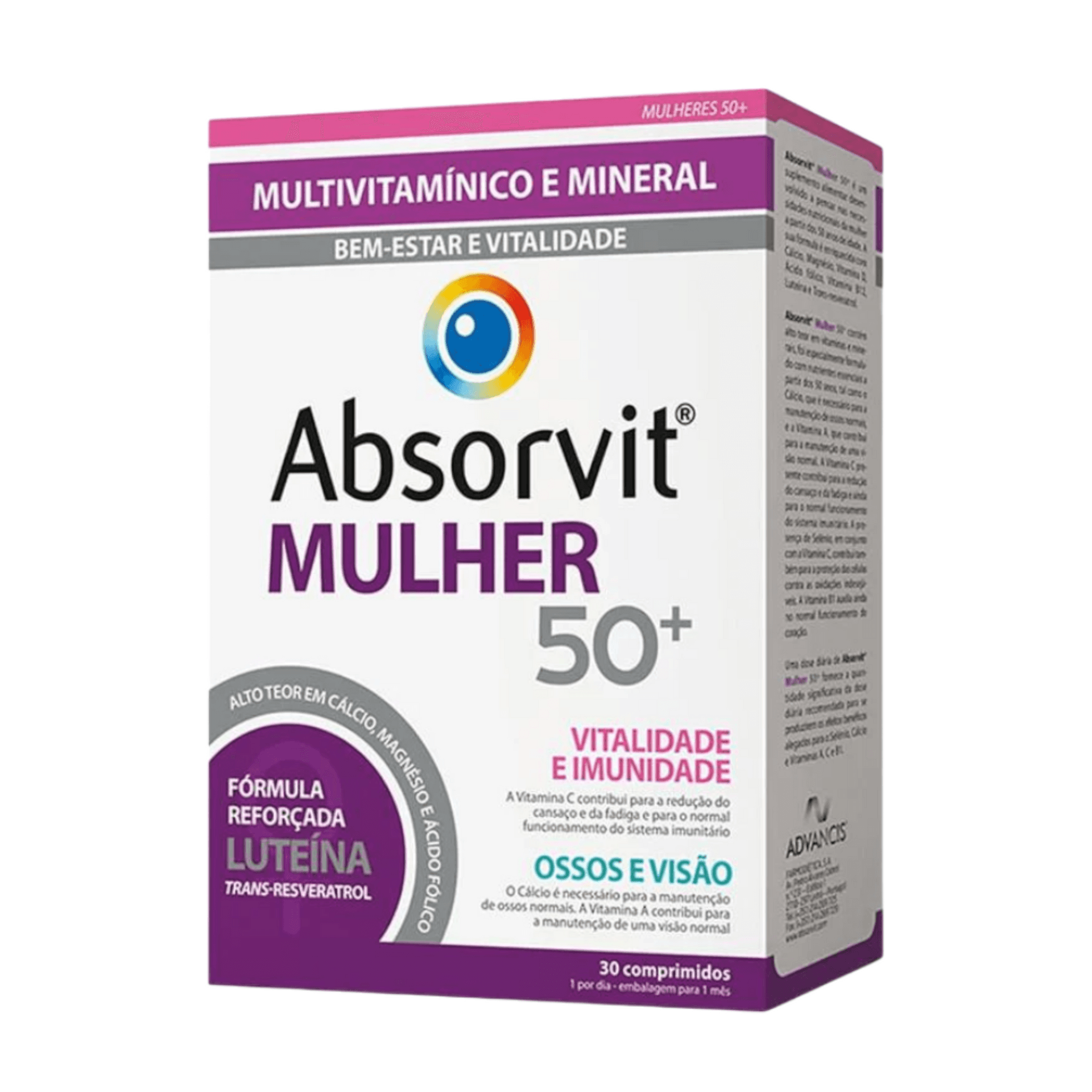 ABSORVIT MULHER 50+ 30 COMPRIMIDOS | WOWFARMA