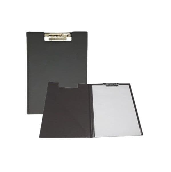 Prancheta A4 Roma Plástico c/Capa e Bolsa Interior Preto