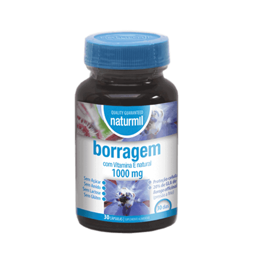 Borragem 1000 mg 30 Cápsulas Naturmil