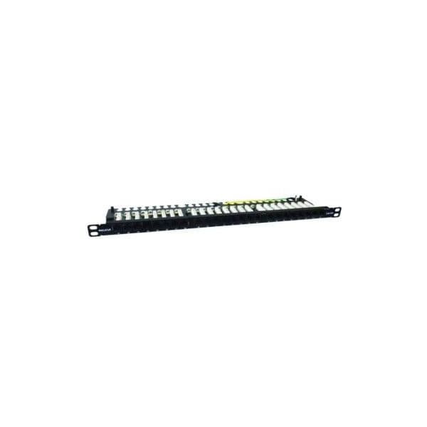 Phasak Patch Panel PU 4811 Cat.6A UTP RJ45 0.5U Slim Preto