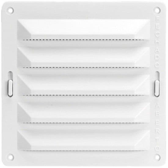 Grelha ventiladora com regulador vertical PP RRV-102-WH 150x150mm branca refª 009.0143 MACFER