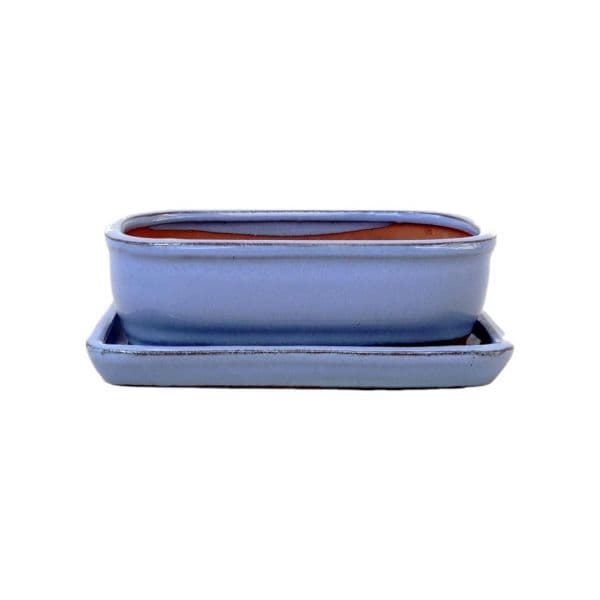 Luso Bonsai Vaso de Bonsai Rectangular + Prato 20*14*6 cm Cinza ou roxo - Yixing - 89277