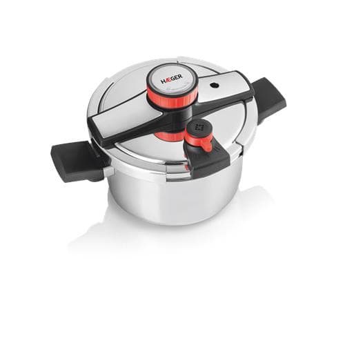 Panela de Pressão Haeger Easy Cooker 2 em 1 Easy Lock Inox 6L PC-6SS.022A