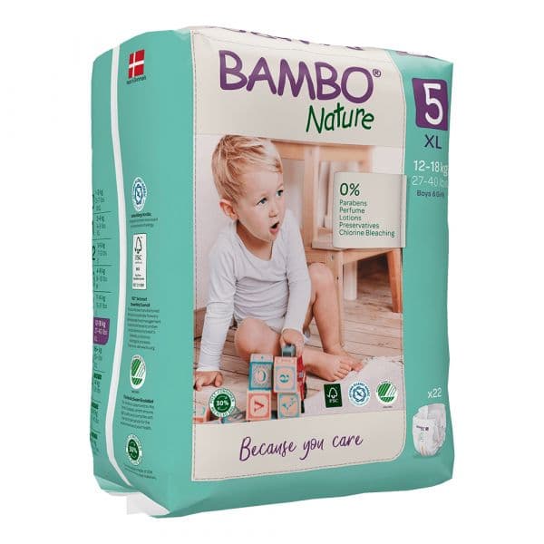 Bambo Nature Fraldas Tamanho 5 XL 12-18Kg 22 Un.