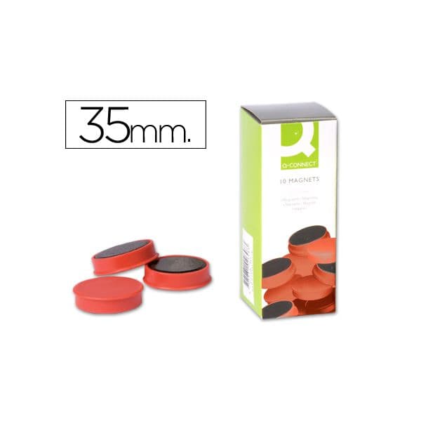 Q-Connect Ímanes Sinalizadores 3,5cm Red 10 Un. - KF-02648
