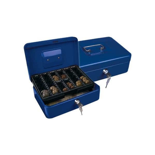 Q-Connect Cofre c/ Bandeja p/ Moedas 250x90x180mm Blue - KF03323