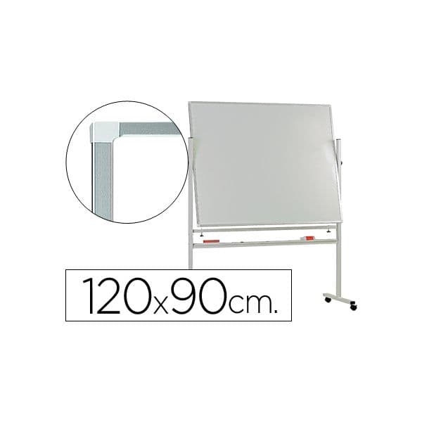 Q-Connect Quadro Branco Magnético Face Dupla 120x90xcm c/ Suporte c/ Rodas - 26357