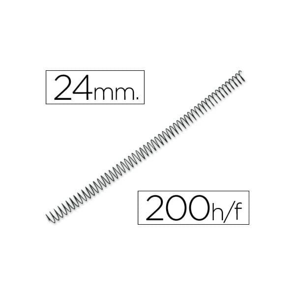 Q-Connect Espiral Metálica 64-5:1 Diâmetro 24mm Calibre 1.2mm 200 Fls - KF04436