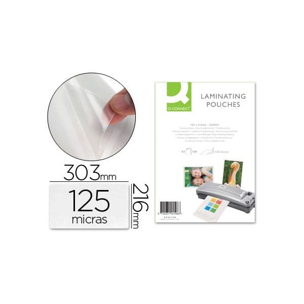 Q-Connect 25 un. Bolsa de Encadernação Especiais Adesivas 216x303mm 125mc - KF24056