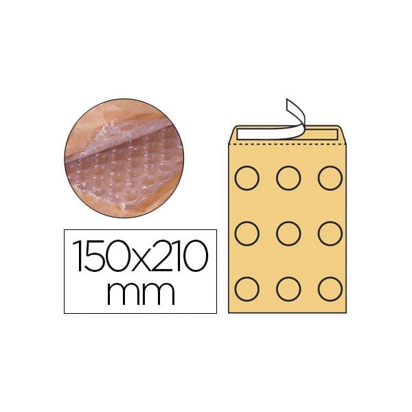 Q-Connect 100 un. Envelopes C/0 Bolhas 150x210mm Cream - KF16580