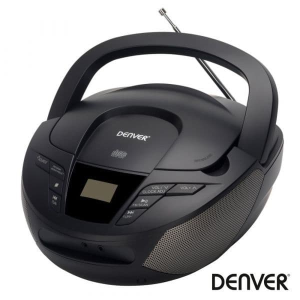 Denver Rádio Portátil PLL FM/CD/AUX Colunas 2x1Wrms - TC-28BLACK