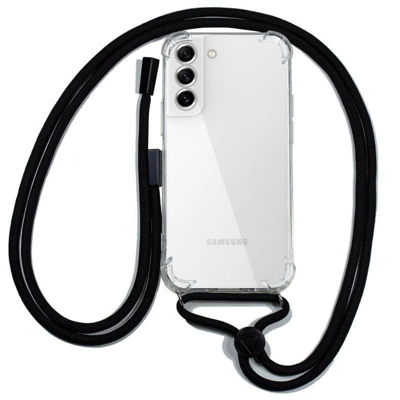 Capa silicone Transparente Samsung S22 Cordão Preto
