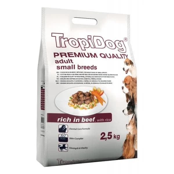 Tropidog Premium Adult Small Breeds Beef & Rice 2,5Kg
