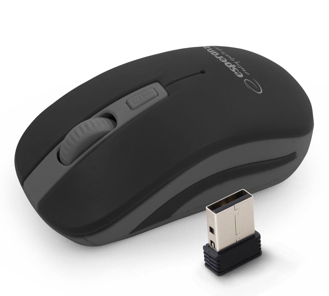 Rato Wireless Esperanza 2.4GHZ Ótico USB URANUS Preto/Cinza