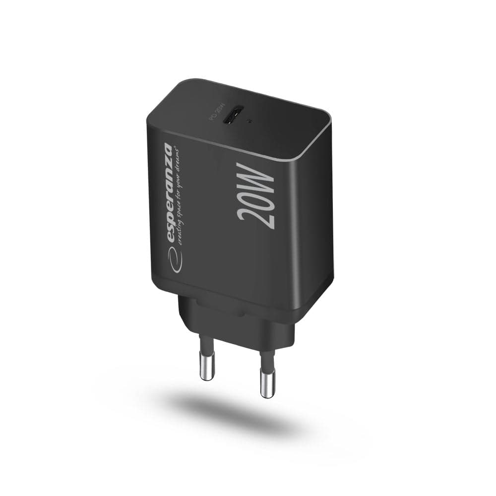 Esperanza Quick Power Fast Charger 20W USB-C PD Preto