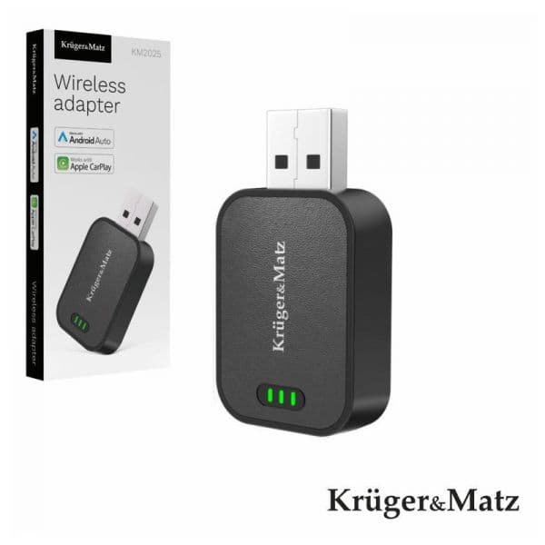 Kruger&Matz Adaptador Carplay e Android Auto WiFi/BT