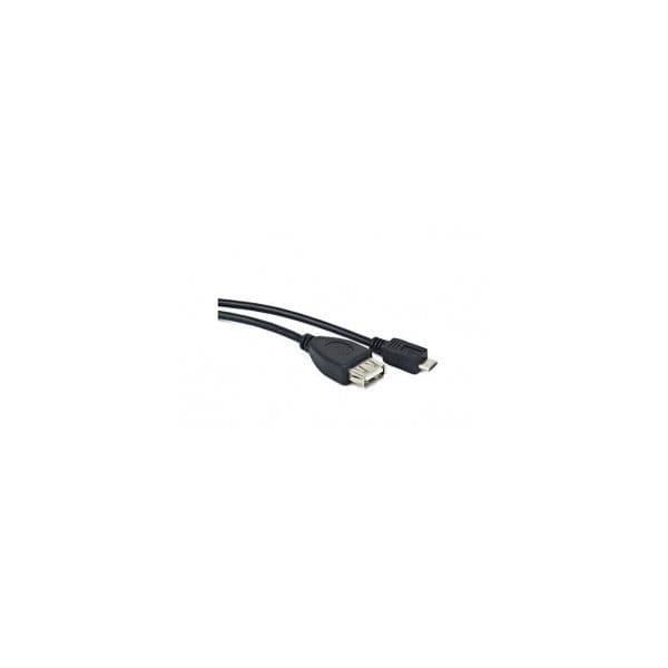 Lanberg Cabo usb Micro M a usb a F 2.0 Otg Preto 15CM Dm CA19423390