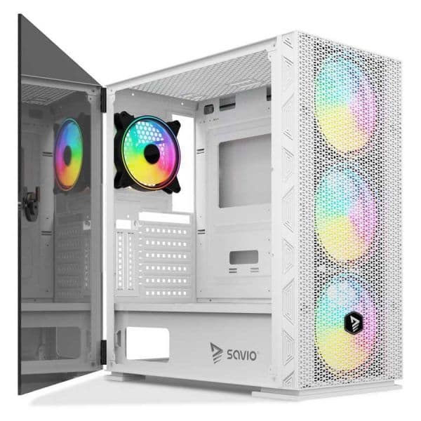 Savio Raptor X1 Argb Glass Branco