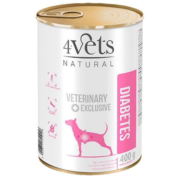 Ração Húmida 4Vets Natural Diabetes 400g