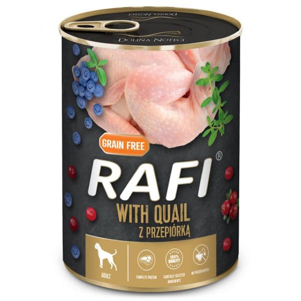 Ração Húmida Rafi Adulto Codorniz, Arandos e Mirtilos Patê 400g