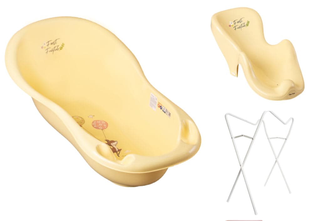 Banheira 86 cm com suporte e assento anti-derrapante B.Active Forest Fairytale Yellow