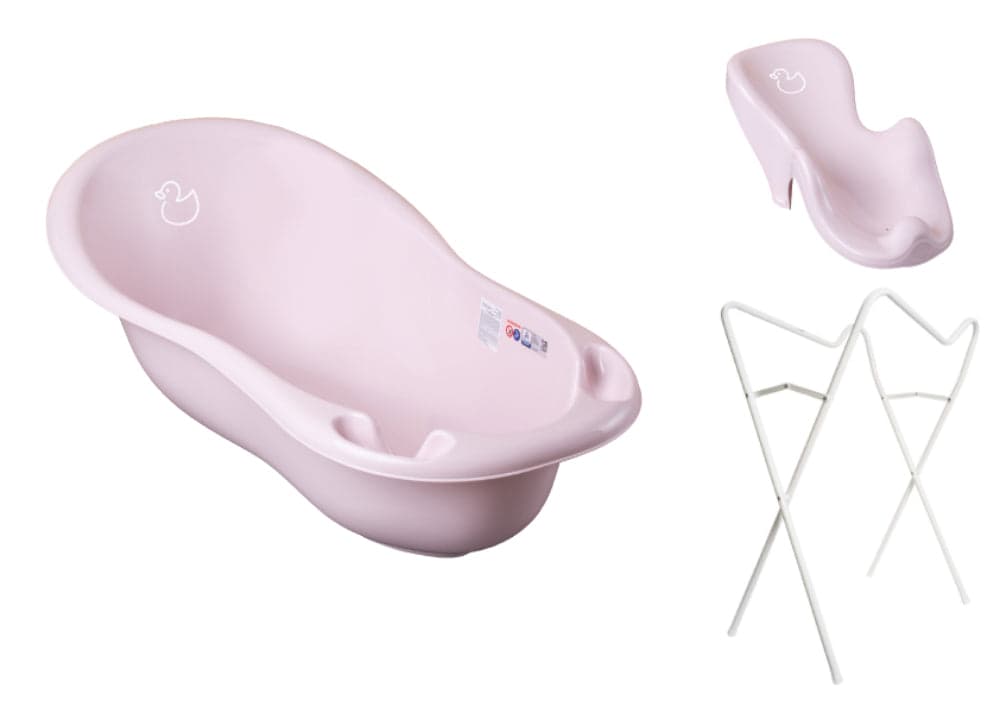 Banheira 102 cm com suporte e assento anti-derrapante B.Active Duck Pink
