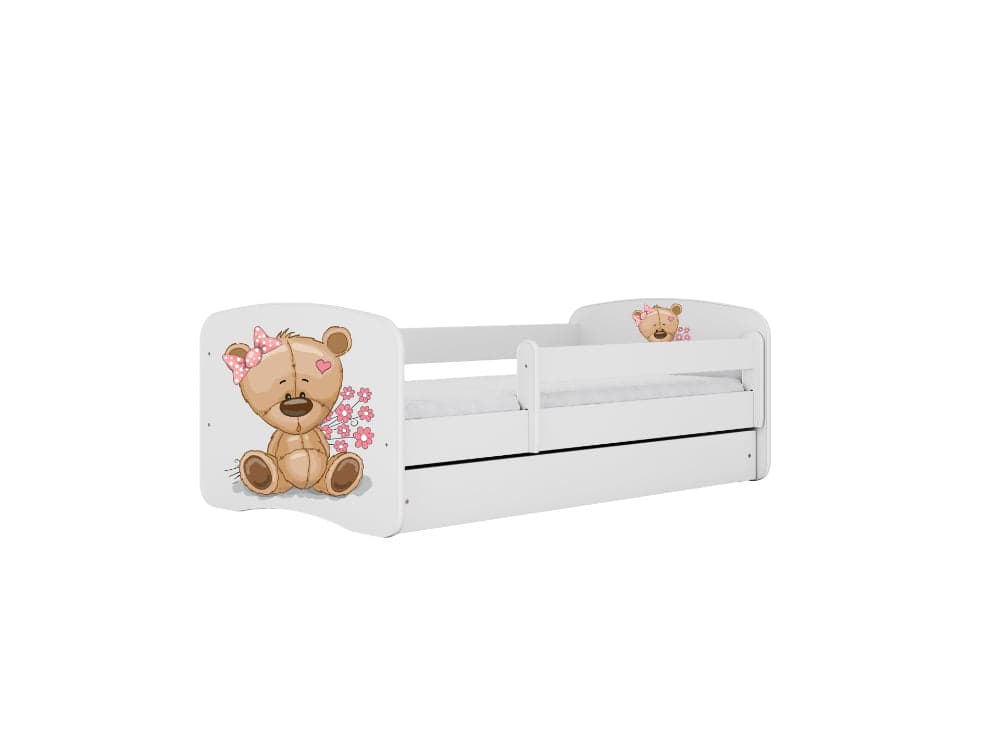 Cama 160 x 80 cm Kocot Kids com gaveta BabyDreams Teddybear Flowers White