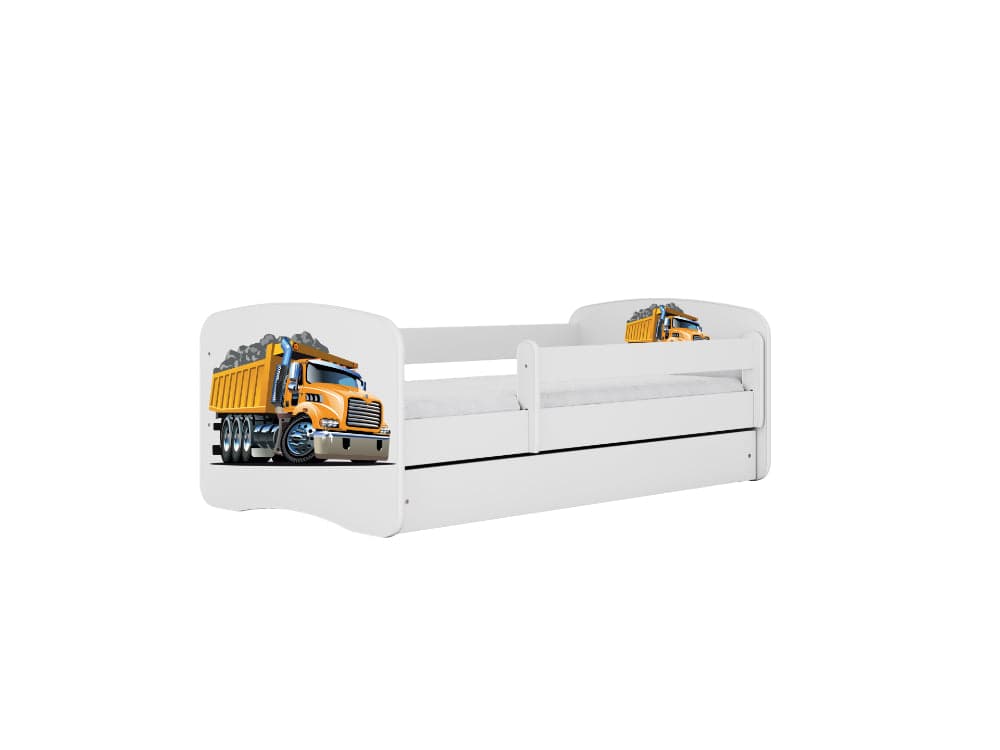 Cama 180 x 80 cm Kocot Kids com gaveta e colchão BabyDreams Truck White