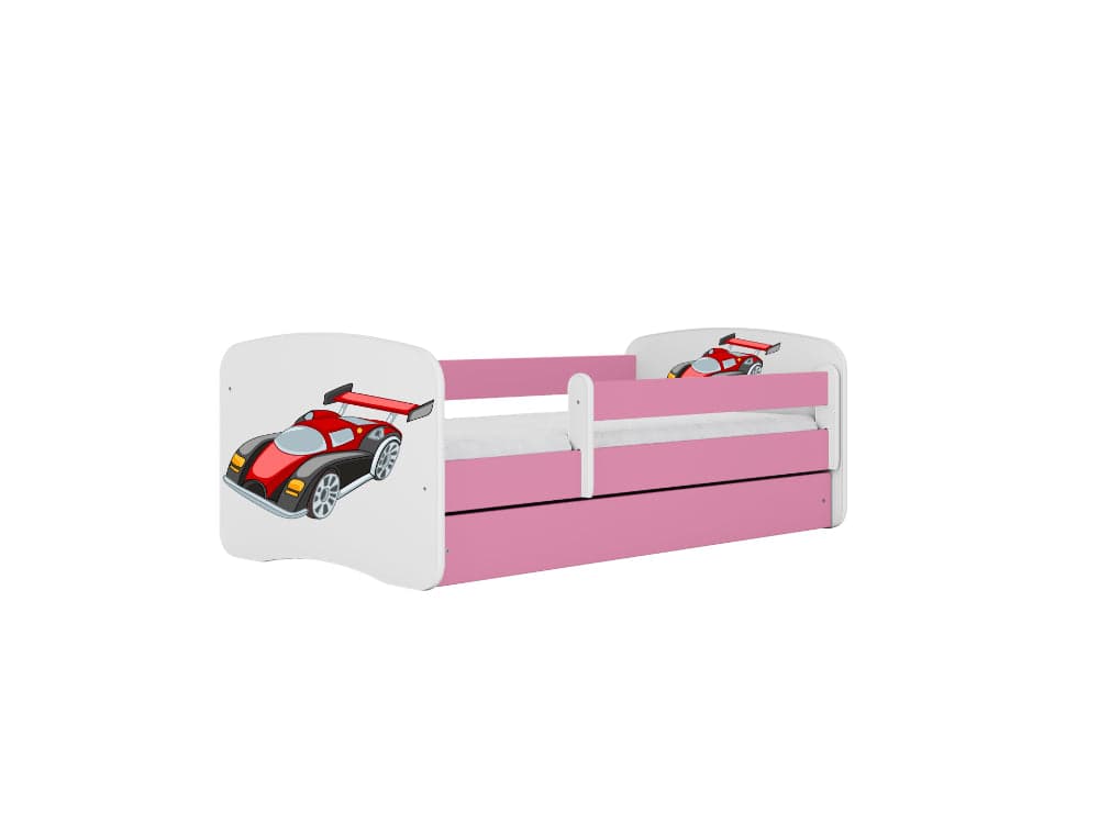 Cama 160 x 80 cm Kocot Kids com gaveta BabyDreams Racing Car Pink