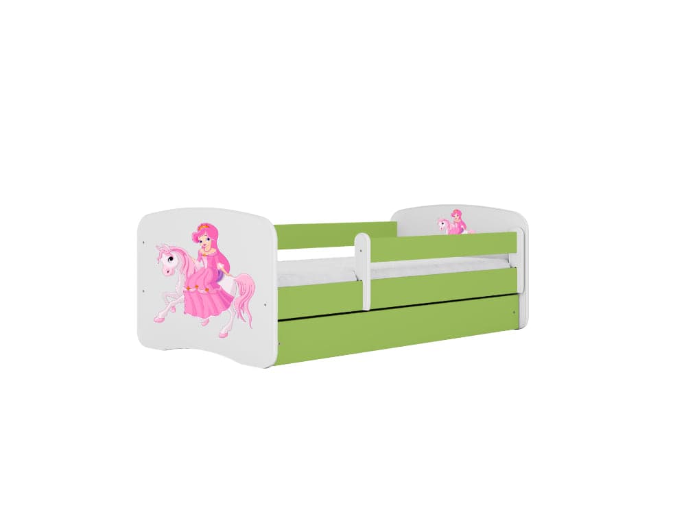 Cama 160 x 80 cm Kocot Kids com gaveta BabyDreams Princess on Horse Green