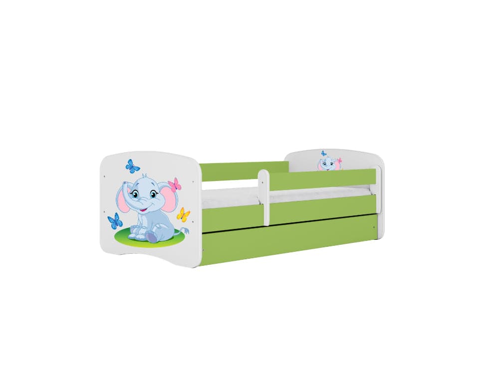 Cama 160 x 80 cm Kocot Kids com gaveta BabyDreams Baby Elephant Green