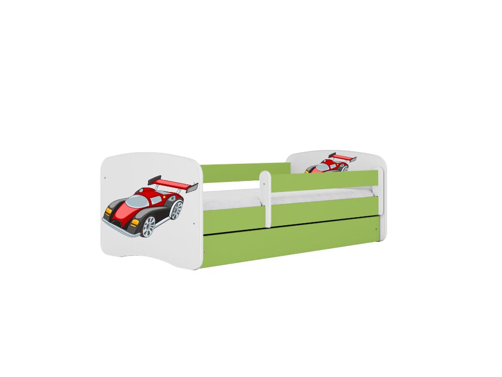 Cama 160 x 80 cm Kocot Kids com gaveta BabyDreams Racing Car Green