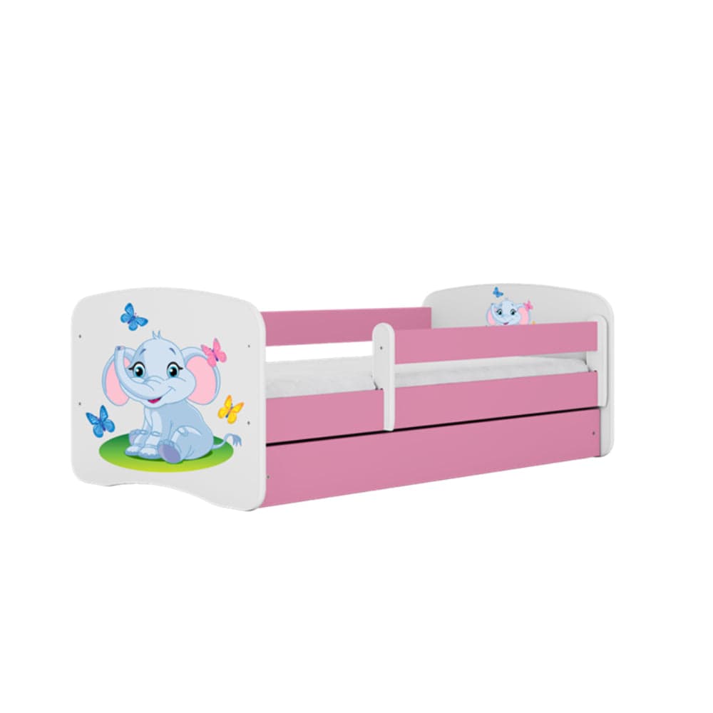 Cama 180 x 80 cm Kocot Kids com colchão BabyDreams Baby Elephant Pink