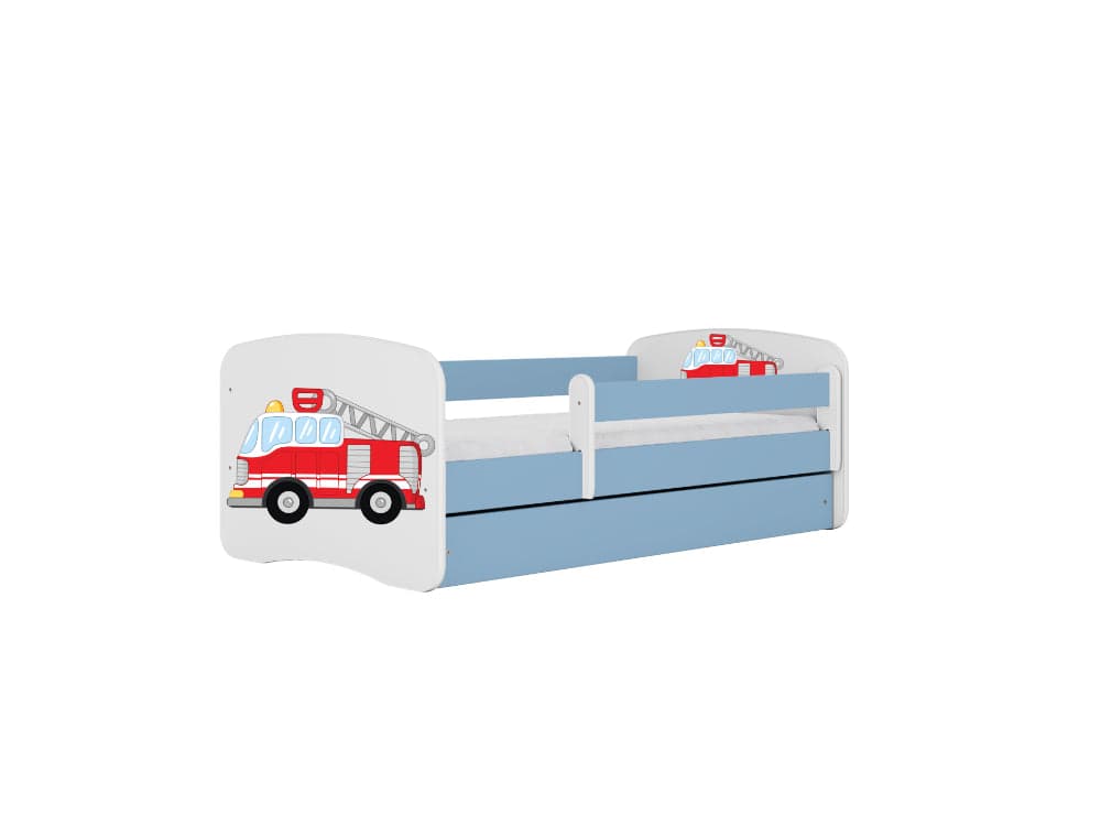 Cama 160 x 80 cm Kocot Kids com colchão BabyDreams Fire Brigade Blue