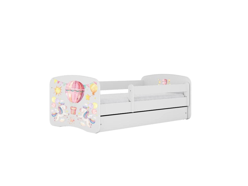 Cama 180 x 80 cm Kocot Kids com gaveta e colchão BabyDreams Balloon White