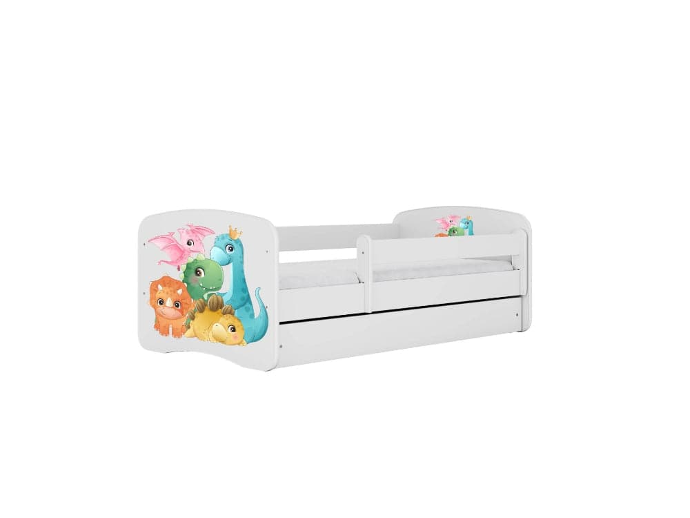 Cama 180 x 80 cm Kocot Kids com gaveta BabyDreams Tiny Dinos White