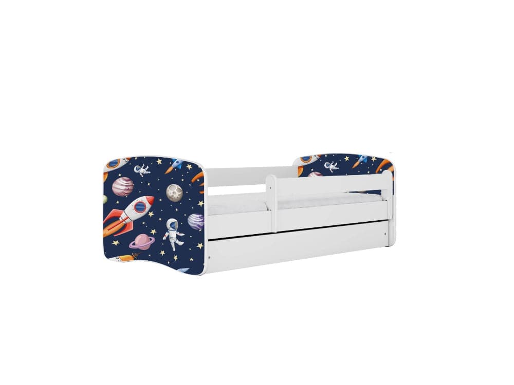 Cama 180 x 80 cm Kocot Kids com gaveta e colchão BabyDreams Cosmos White