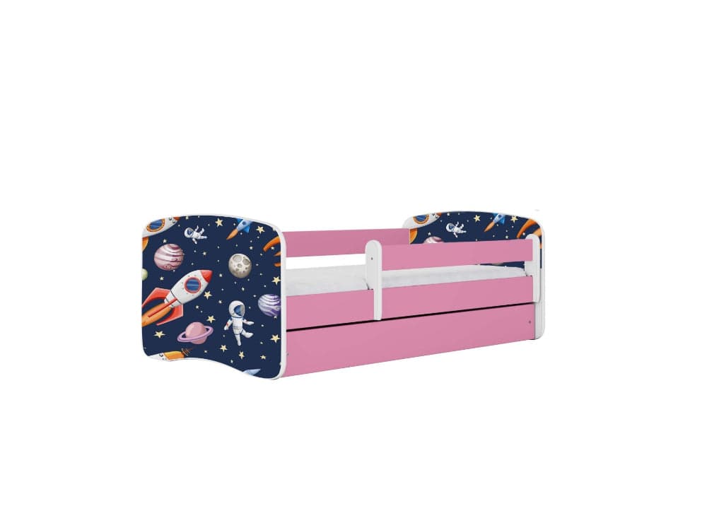 Cama 160 x 80 cm Kocot Kids com gaveta e colchão BabyDreams Cosmos Pink