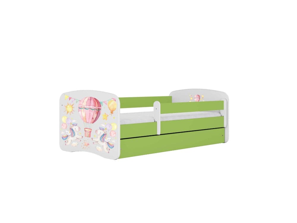 Cama 180 x 80 cm Kocot Kids com colchão BabyDreams Balloon Green
